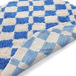 Pyöreät matot - Atrani Natural Cotton Shaggy (sininen)