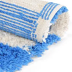 Pyöreät matot - Atrani Natural Cotton Shaggy (sininen)