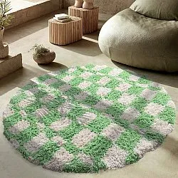 Pyöreät matot - Atrani Natural Cotton Shaggy (vihreä)