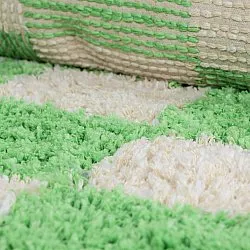Pyöreät matot - Atrani Natural Cotton Shaggy (vihreä)