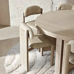 Pyöreät matot - Cazorla Natural Cotton Shaggy (luonnonvalkoinen)