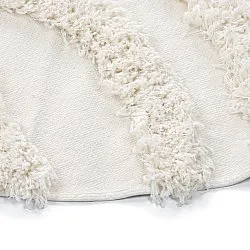 Pyöreät matot - Cazorla Natural Cotton Shaggy (luonnonvalkoinen)
