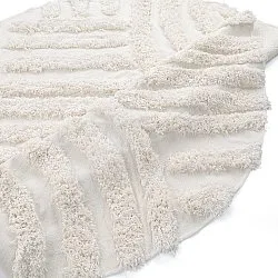 Pyöreät matot - Cazorla Natural Cotton Shaggy (luonnonvalkoinen)