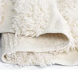 Pyöreät matot - Cazorla Natural Cotton Shaggy (luonnonvalkoinen)