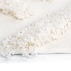Pyöreät matot - Cazorla Natural Cotton Shaggy (luonnonvalkoinen)