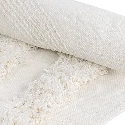 Pyöreät matot - Cazorla Natural Cotton Shaggy (luonnonvalkoinen)