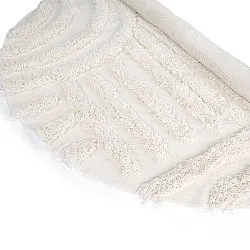 Pyöreät matot - Cazorla Natural Cotton Shaggy (luonnonvalkoinen)