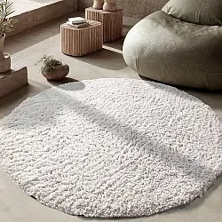 Pyöreät matot - Combarro Solid Cotton Shaggy (kerma)