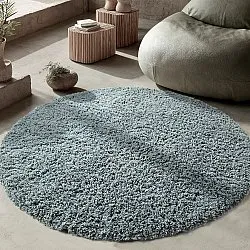 Pyöreät matot - Combarro Solid Cotton Shaggy (vaaleansininen)