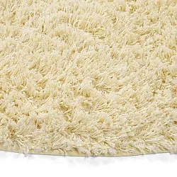 Pyöreät matot - Combarro Solid Cotton Shaggy (vaaleankeltainen)