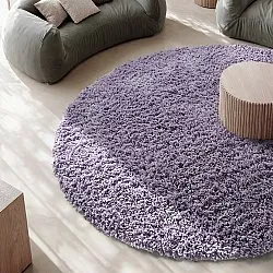 Pyöreät matot - Combarro Solid Cotton Shaggy (vaalea violetti)