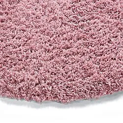 Pyöreät matot - Combarro Solid Cotton Shaggy (vaaleanpunainen)