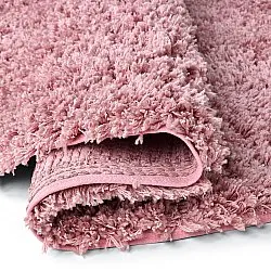 Pyöreät matot - Combarro Solid Cotton Shaggy (vaaleanpunainen)