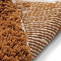 Pyöreät matot - Kalymnos Natural Cotton Shaggy (luonnonvalkoinen/okra)