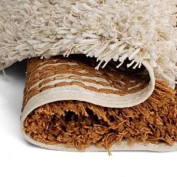 Pyöreät matot - Kalymnos Natural Cotton Shaggy (luonnonvalkoinen/okra)
