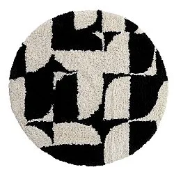 Pyöreät matot - Marvao Natural Cotton Shaggy (luonnonvalkoinen/musta)