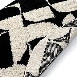 Pyöreät matot - Marvao Natural Cotton Shaggy (luonnonvalkoinen/musta)