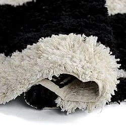 Pyöreät matot - Marvao Natural Cotton Shaggy (luonnonvalkoinen/musta)