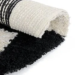 Pyöreät matot - Marvao Natural Cotton Shaggy (luonnonvalkoinen/musta)