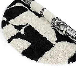 Pyöreät matot - Marvao Natural Cotton Shaggy (luonnonvalkoinen/musta)
