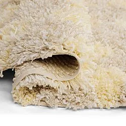 Pyöreät matot - Methoni Check Cotton Shaggy (kerma/vaaleankeltainen)