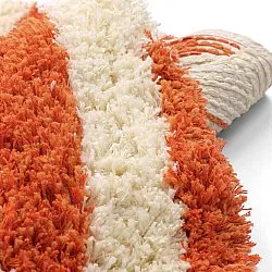 Pyöreät matot - Thira Stripe Cotton Shaggy (vaaleankeltainen/vaalea oranssi)