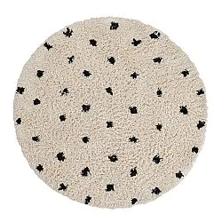 Pyöreät matot - Soria Natural Cotton Shaggy (luonnonvalkoinen/musta)