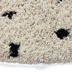 Pyöreät matot - Soria Natural Cotton Shaggy (luonnonvalkoinen/musta)