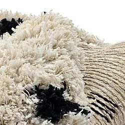 Pyöreät matot - Soria Natural Cotton Shaggy (luonnonvalkoinen/musta)