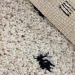 Pyöreät matot - Soria Natural Cotton Shaggy (luonnonvalkoinen/musta)