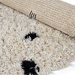 Pyöreät matot - Soria Natural Cotton Shaggy (luonnonvalkoinen/musta)