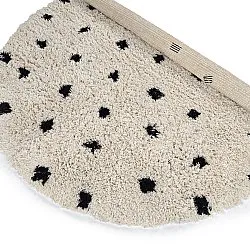 Pyöreät matot - Soria Natural Cotton Shaggy (luonnonvalkoinen/musta)