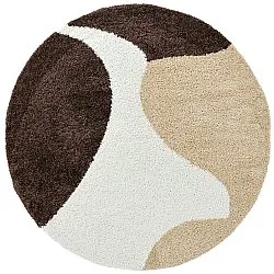 Pyöreä matot - Chiniot (ruskea/beige/valkoinen)