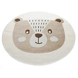 Pyöreä lasten matto - Kind Bear (kerma)
