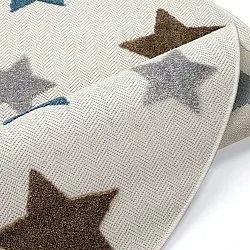 Pyöreä lasten matto - Stars (kerma/monivärinen)