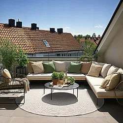 Pyöreät matot - Indoor/Outdoor Arlo (luonnonvalkoinen)