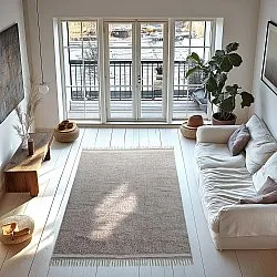 Ryijymatot - Celina Natural Cotton Shaggy (taupe/laventeli)