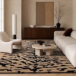 Ryijymatot - Zebra Tufted Wool Premium (beige/musta)