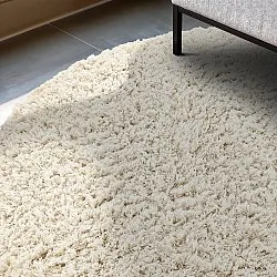 Pyöreät matot - Fassale Hand Woven Wool Shaggy (valkoinen)