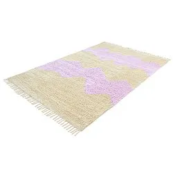 Ryijymatot - Amira Natural Cotton Shaggy (beige/violetti)