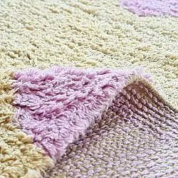 Pyöreät matot - Amira Natural Cotton Shaggy (beige/violetti)
