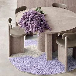 Pyöreät matot - Amira Natural Cotton Shaggy (violetti/beige)