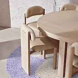 Pyöreät matot - Amira Natural Cotton Shaggy (violetti/beige)
