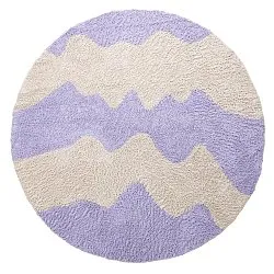 Pyöreät matot - Amira Natural Cotton Shaggy (violetti/beige)