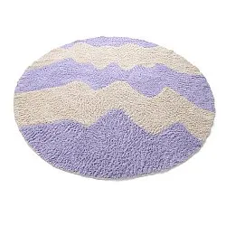 Pyöreät matot - Amira Natural Cotton Shaggy (violetti/beige)