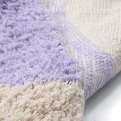 Pyöreät matot - Amira Natural Cotton Shaggy (violetti/beige)