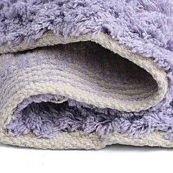 Pyöreät matot - Amira Natural Cotton Shaggy (violetti/beige)