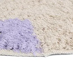 Pyöreät matot - Amira Natural Cotton Shaggy (violetti/beige)