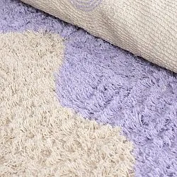 Pyöreät matot - Amira Natural Cotton Shaggy (violetti/beige)