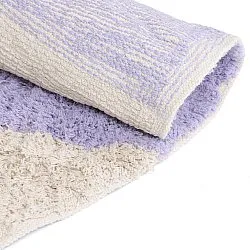Pyöreät matot - Amira Natural Cotton Shaggy (violetti/beige)